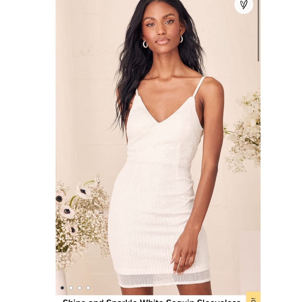 Shine and sparkle white sequin dress